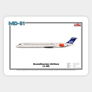 McDonnell Douglas MD-81 - Scandinavian Airlines (Art Print) Sticker